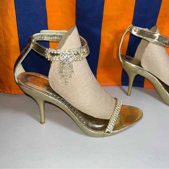 Delicacy gold heel shoes open toe size 8.5 pre-loved - Picture 4 of 11